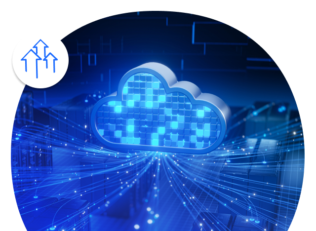 Cloud computing and digital data network illustration
